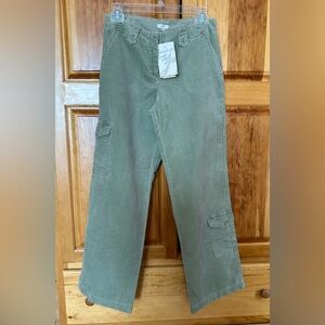 J.Jill Women’s size 2 Petite Sage Green Cargo Pants NWT Straight Leg Twill